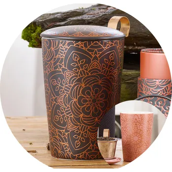 Sada nádobí Porcelánový hrnek Teaeve Mandala Black