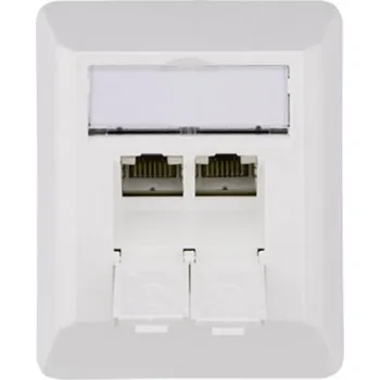 Datový terminál Telegärtner síťová zásuvka na omítku CAT 6A 2 porty alpská bílá
