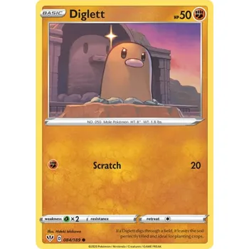 Karetní hra Diglett 084/189 - Darkness Ablaze Typ karty: Reverse Holo
