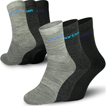 Pánské ponožky Northman Liner Merino 3-pack Velikost: 42-44 Černé Turistické Merino Ponožky (sada)