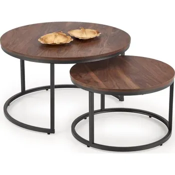 Obývací pokoj Sada konferenčních stolků JAVA — ořech / černá Halmar