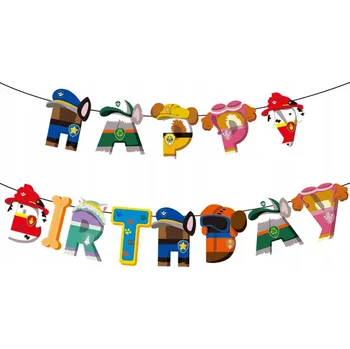 Papírová girlanda Happy Birthday Tlapková patrola (1 ks)