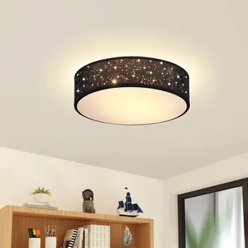 Stojací lampa monzana® Stropní svítidlo 38 cm – černé, látkové, hvězdné nebe