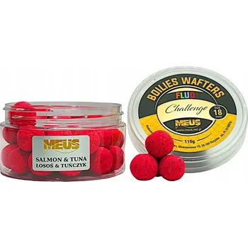 Boilies Vyvážené kuličky Meus Fluo Wafters 18mm - Losos Tuňák