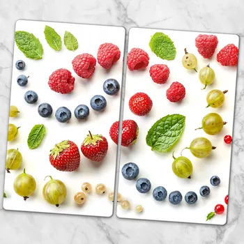 Obraz Ozdobné Skleněné Kuchyňské Desky na Krájení s Grafikou Letní Ovoce 2x30x52