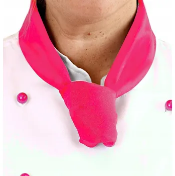 Šátek NÁKRČNÍK ŠÁTEK TROJÚHELNÍKOVÝ GASTRONOMICKÝ KUCHAŘSKÝ ŠÁTEK RŮŽOVÝ 107 X 75 CM