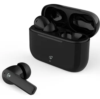 Sluchátka Nedis HPBT2425BK Bluetooth bezdrátová sluchátka do uší, ENC, 24 hod. výdrž, nabíjecí pouzdro, černá