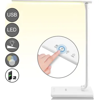Stojací lampa monzana® LED stolní lampa Cataleya – bílá, USB, dotykové ovládání