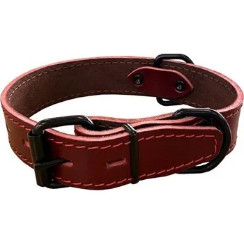 Obojek pro psa BAFPET Obojek HERRY, obšitý, černé kování - Bordó