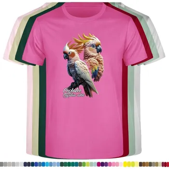 Dívčí tričko detske-levne-bavlnene-tricko-potisk-kakadu-bily Barva: Fuchsia - fuchsiová, Dětská bavlněná trička JHK: L