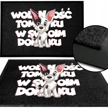 Rohožka VSTUPNÍ ROHOŽKA 40X60 ČERNÁ PŘED DVEŘE NÁPIS SVOBODA U VÁS DOMA VZ