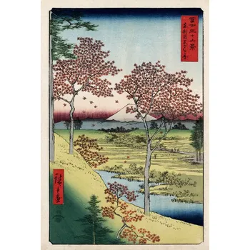 Plakát Plakát, Obraz - Sunset Hill, Meguro, Utagawa Hiroshige