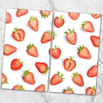 Obraz Kuchyňské Multifunkční Dekorativní Skleněné Desky Kousky Jahody 2x30x52