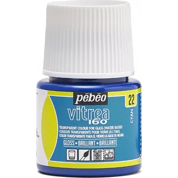 Výtvarná barva Vypalovací barva na sklo Pébéo Vitrea 160 45 ml - 22 Cyan