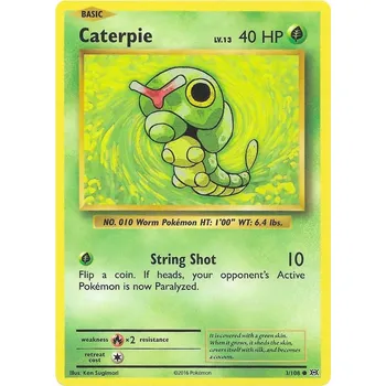 Karetní hra Caterpie 003/108 - Evolutions Typ karty: Non-Holo