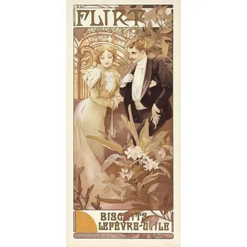 Plakát Plakát, Obraz - Flirt, Alphonse Mucha