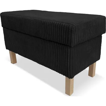 Taburet Taburet ELLA s úložným prostorem - černý - manšestr - LINCOLN 100