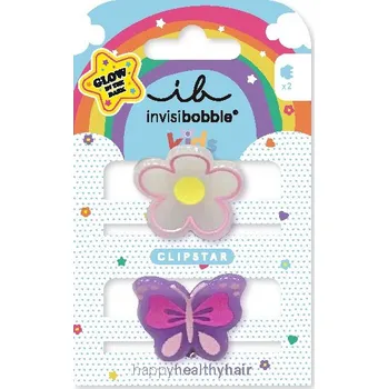 Invisibobble CLIPSTAR GLOW KIDS Happy Flower 2pc, skřipečky do vlasů