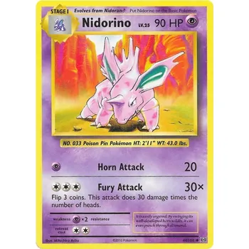 Sběratelská karetní hra Nidorino 044/108 - Evolutions Typ karty: Non-Holo