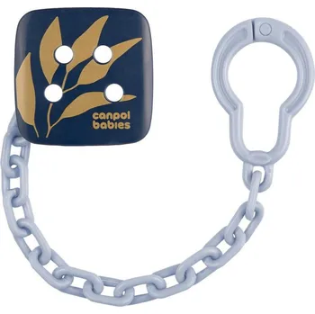 klip na dudlíky Canpol babies Řetízek na dudlík Gold Modrý