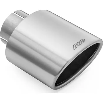 Zadní díl výfuku Koncovka výfuku RM Motors saténová z nerezové oceli ovál Vstupní průměr: 51 mm, Včetně svorky: Ne