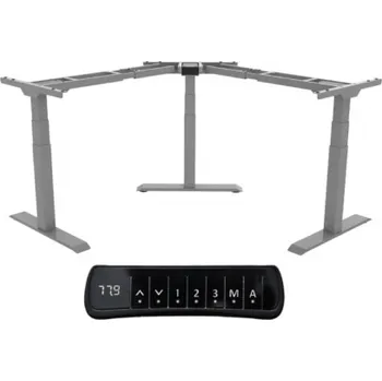 Stolová podnož ERGO elektrická výškově nastavitelná podnož DEF 223 MTS Grey rohová rozsah zdvihu 58 – 123,5 cm