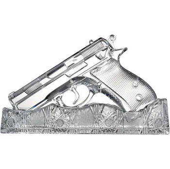 Replika zbraně Broušená pistole na stojánku v dřevěné dárkové kazetě, Royal Crystal