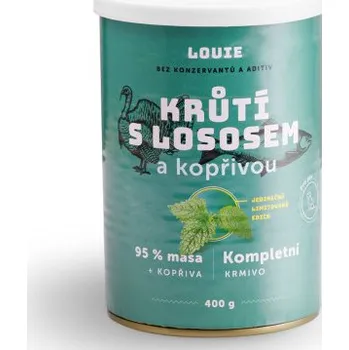 Krmivo pro psa Louie konzerva pro psy Krůtí s lososem a kopřivou 400g Marty SAM 13050