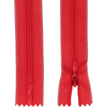 Zip Skrytý zip červené barvy 18cm I-3W0-18-148