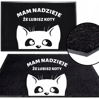 VSTUPNÍ ROHOŽKA PŘED DVEŘE 40X60 ČERNÁ - PRO MILOVNÍKY KOČEK, VZOR