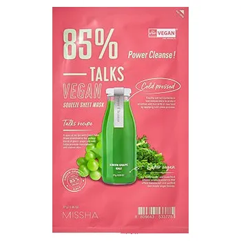 Pleťová maska MISSHA Talks Vegan Squeeze Sheet Mask - Čistící Veganská Plátýnková Maska (Green Grape/Kale)