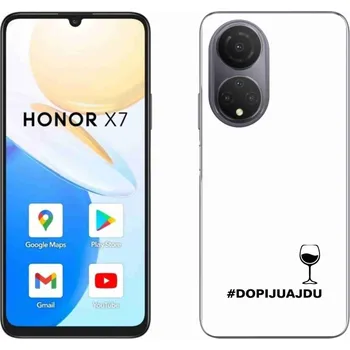 Pouzdro na mobilní telefon Gelový kryt mmCase na Honor X7 - vinný motiv bílé pozadí