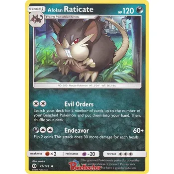 Sběratelská karetní hra Alolan Raticate 077/149 - Sun & Moon Typ karty: Reverse Holo
