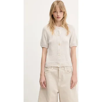 Dámský svetr Hedvábný kardigan Our Legacy Shrunken Cardigan, 38, béžová, 80X