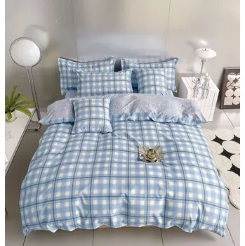 Povlečení Bavlissimo 7-dílné povlečení kárované oboustranné 140x200 cm na dvě postele varianta potisku: vzor 1