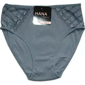 Dámské kalhotky do pasu žebrové s krajkou 38297 šedá TM 607-60