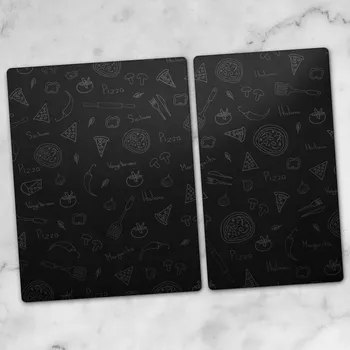 Obraz Stylová a Odolná Skleněná Prkénka s potiskem Pizza Tmavý Motiv 40x52 a 30x52