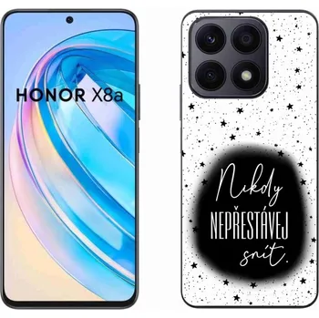 Pouzdro na mobilní telefon Gelový kryt mmCase na Honor X8a - citát 1 černobílé pozadí