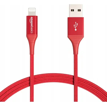 Datový kabel USB kabel - Apple Lightning 1,8 m červený s certifikací MFi