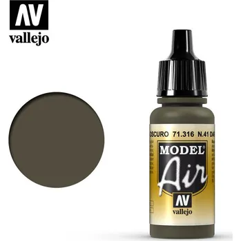 Modelářská barva Vallejo Model Air: N41 Dark Olive Drab 17ml - airbrush barva na modely