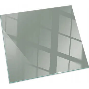 Obraz Skleněná Ochranná Deska Pod Volně Stojící Kamna s Grafikou, Šedo-Zelená Barva, 60x60 cm