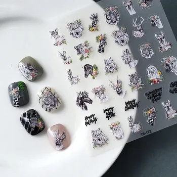 Samolepky na nehty Samolepící konvexní vzory DIVOKÁ ZVÍŘATA