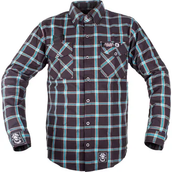 Moto bunda W-TEC Black Heart Košile Respector II černá s modrým pruhem - 3XL