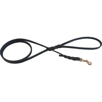 Vodítko pro psa Vodítko mastná kůže VIPET, zapletené - Černá Varianta: Černá - 8mm x 120cm 00201V