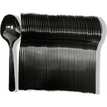 Příbor Plastové lžíce černé silné příbory 50 ks