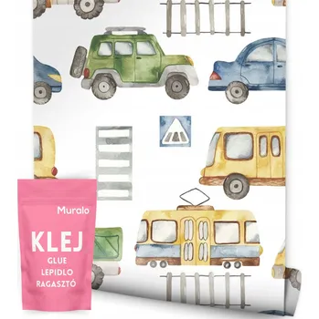 Fototapeta Tapeta pro kluka Akvarelové AUTA Vozidla