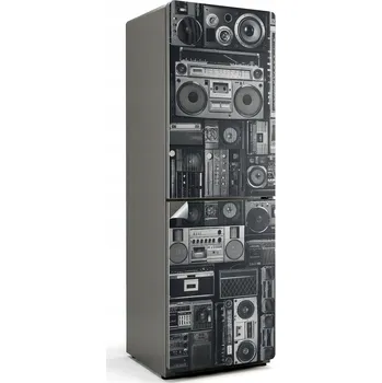 Fototapeta Samolepicí Dekorativní nálepka na dveře lednice - Retro audio zařízení
