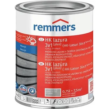 Lak na dřevo Remmers HK Lazura 3v1 Grey Protect [plus] 0,75 l Platingrau / Platinově šedá