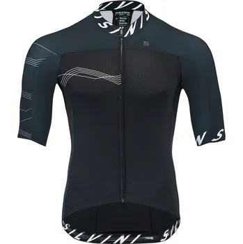 cyklistický dres SILVINI - dres STELVIO black-white S