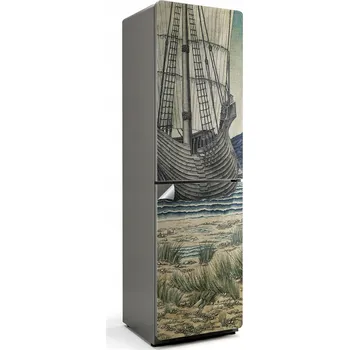 Fototapeta Samolepicí nálepka Samolepicí na přední dveře ledničky Loď na vlnách moře